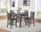Grey Finish Dinette 5pc Set Kitchen Breakfast Counter height Dining Table w wooden Top Upholstered Cushion 4x High Chairs Dining room Furniture - Supfirm