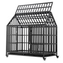 Heavy Duty Dog Cage pet Crate with Roof & window on roof - Supfirm