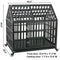 Heavy Duty Dog Cage pet Crate with Roof - Supfirm