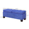 HOMCOM 46" Storage Ottoman Bench, Upholstered End of Bed Bench with Steel Frame, Button Tufted Storage Bench with Safety Hinges for Living Room, Entryway, Bedroom, Blue - Supfirm
