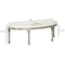 HOMCOM Semi-Circle End of Bed Bench with Tufted Design, Upholstered Bedroom Entryway Bench with Rubberwood Legs, Off White - Supfirm