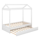House Bed with Trundle, can be Decorated,White(Old SKU:SM000103AAK) - Supfirm
