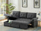 Hunter Dark Gray Linen Reversible Sleeper Sectional Sofa with Storage Chaise - Supfirm