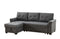 Hunter Dark Gray Linen Reversible Sleeper Sectional Sofa with Storage Chaise - Supfirm