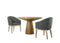 Jasper Driftwood Finish 3 Piece 47" Round Dining Table Set with Gray Barrel Chairs - Supfirm