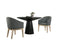 Jasper Ebony Black 3 Piece 47" Round Dining Table Set with Gray Barrel Chairs - Supfirm