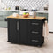 Kitchen Island Cart with 2 Door Cabinet and Three Drawers,43.31 Inch Width with Spice Rack, Towel Rack (Black) - Supfirm