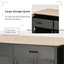 Kitchen Island Cart with Solid Wood Top and Locking Wheels,54.3 Inch Width,4 Door Cabinet and Two Drawers,Spice Rack, Towel Rack (Black) - Supfirm