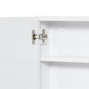 Supfirm kleankin Bathroom Mirrored Cabinet, 24"x22" Steel Frame Medicine Cabinet, Wall-Mounted Storage Organizer with Double Doors, White - Supfirm