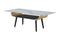 Landon Coffee Table with Glass Gray Marble Texture Top and Bent Wood Design - Supfirm