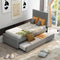 Linen Upholstered Platform Bed With Headboard and Trundle, Twin(Old SKU: SM000504AAE) - Supfirm