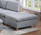 Living Room Furniture 6pc Modular Sofa Set Light Grey Dorris Fabric Couch 2x Corner Wedges 2x Armless Chair And 2x Ottomans - Supfirm