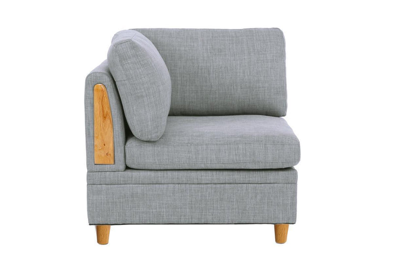 Living Room Furniture 6pc Modular Sofa Set Light Grey Dorris Fabric Couch 2x Corner Wedges 2x Armless Chair And 2x Ottomans - Supfirm