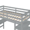 Loft Bed Twin with desk,ladder,shelves , Grey - Supfirm