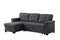 Lucca Dark Gray Linen Reversible Sleeper Sectional Sofa with Storage Chaise - Supfirm