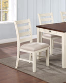 Luxury Look Dining Room Furniture 6pc Dining Set Dining Table w Drawers 4x Side Chairs 1x Bench White Rubberwood Walnut Acacia Veneer Ladder Back Chair - Supfirm