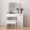 Makeup Vanity Table Set with Drawer and Storage Cabinet, Dressing Table with Vanity Cushioned Stool for Bedroom, Makeup Room - Supfirm