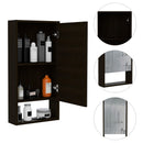 Supfirm Mariana Medicine Cabinet, One External Shelf, Single Door Mirror Two Internal Shelves -Black - Supfirm