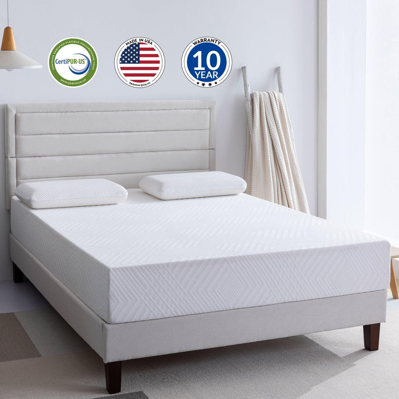 Memory Foam Queen Mattress, 10 inch Gel Memory Foam Mattress for a Cool Sleep, Bed in a Box, Green Tea Infused, CertiPUR-US Certified, Made in USA - Supfirm