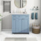 Modern 30-Inch Bathroom Vanity Cabinet with Easy-to-Clean Resin Integrated Sink in Blue - Supfirm