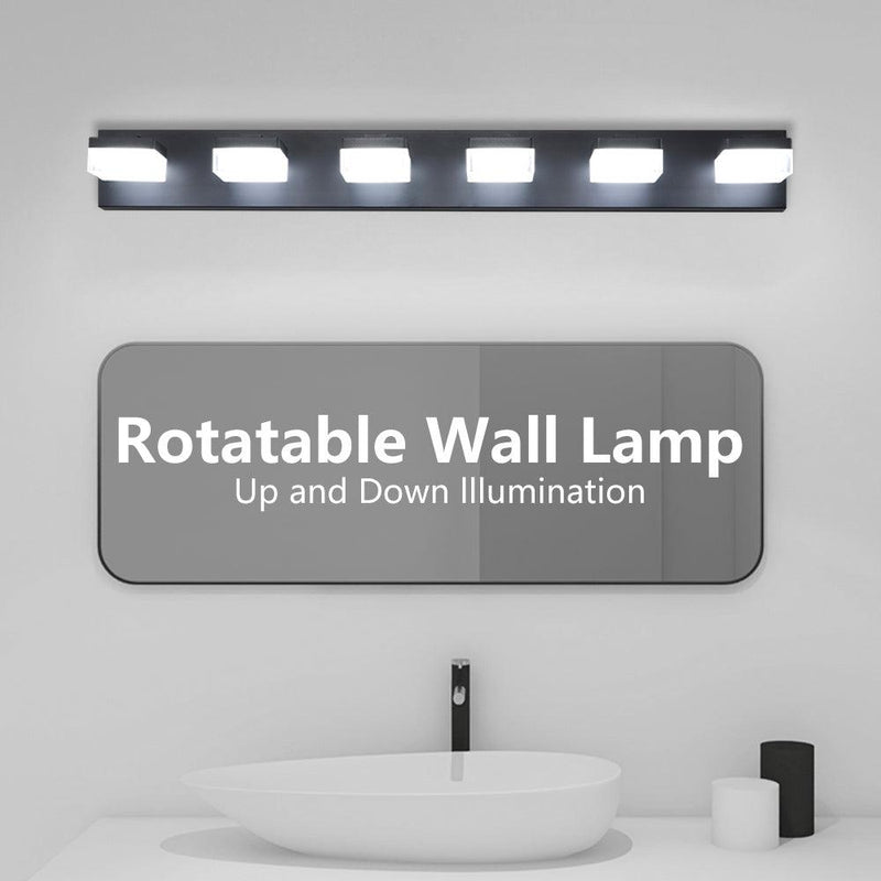 Modern 6-Light Black LED Vanity Mirror Light Fixture For Bathrooms And Makeup Tables - Supfirm