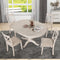 Modern Dining Table Set for 4,Round Table and 4 Kitchen Room Chairs,5 Piece Kitchen Table Set for Dining Room,Dinette,Breakfast Nook,Antique White - Supfirm