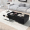Modern Extendable Sliding Top Coffee Table with Storage in White&Black - Supfirm