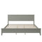 Modern Gray Solid Wood King Platform Bed, Common - Supfirm