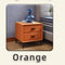 Modern Nightstand with 2 Drawers, Night Stand with PU Leather and Hardware Legs, End Table, Bedside Cabinet for Living Room/Bedroom (Orange) - Supfirm