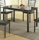 Modern Simple Dining Room Furniture 5pc Dining Set Table And 4x Chairs Faux Marble Top table Black Faux Leather Chairs - Supfirm
