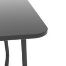 Modern Tempered Glass Tea Table Coffee Table, Table for Living Room,Black - Supfirm