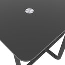 Modern Tempered Glass Tea Table Coffee Table, Table for Living Room,Black - Supfirm