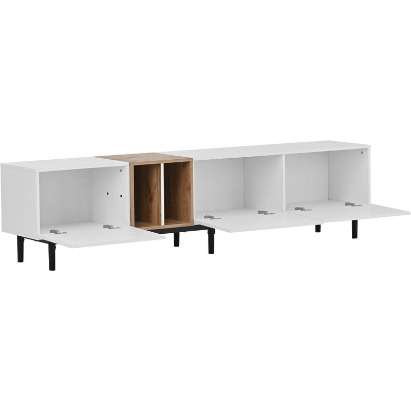 Modern TV Stand for 80'' TV with 3 Doors, Media Console Table, Entertainment Center with Large Storage Cabinet for Living Room, Bedroom - Supfirm