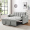Modern Velvet Loveseat Futon Sofa Couch w/Pullout Bed,Small Love Seat Lounge Sofa w/Reclining Backrest,Toss Pillows, Pockets,Furniture for Living Room,3 in 1 Convertible Sleeper Sofa Bed, Gray - Supfirm