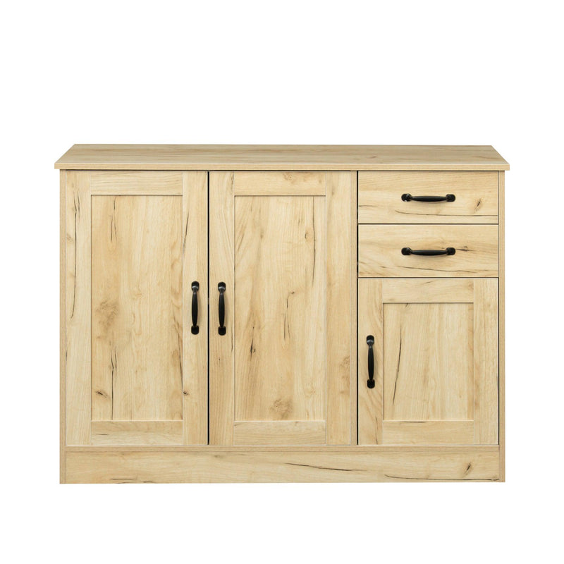 Modern Wood Buffet Sideboard with 2 doors&1 Storage and 2drawers -Entryway Serving Storage Cabinet Doors-Dining Room Console, 43.3 Inch, Oak - Supfirm