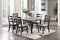Natural Simple Wooden Table Top 7pc Dining Set Dining Room Furniture Ladder back Side Chairs Cushion Seat light 2-Tone Sand Fabric. - Supfirm