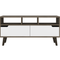 Oslo Tv Stand for TV´s up 51", Two Drawers, Four Legs, Three Open Shelves -Dark Brown / White - Supfirm