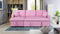 Paisley Pink Linen Fabric Reversible Sleeper Sectional Sofa with Storage Chaise - Supfirm