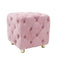 Pink Modern Velvet Upholstered Ottoman, Exquisite Small End Table, Soft Foot Stool,Dressing Vanity Makeup Chair, Comfortable Seat for Living Room, Bedroom, Entrance - Supfirm