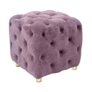 Purple Modern Velvet Upholstered Ottoman, Exquisite Small End Table, Soft Foot Stool,Dressing Vanity Makeup Chair, Comfortable Seat for Living Room, Bedroom, Entrance - Supfirm