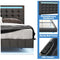 Queen Size Floating Bed Frame with LED Lights and USB Charging,Modern Upholstered Platform LED Bed Frame,Black - Supfirm