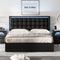 Queen Size Tufted Upholstered Platform Bed with Hydraulic Storage System,PU Storage Bed with LED Lights,Black - Supfirm