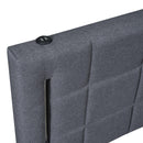 Queen Size Upholstered Bed with Hydraulic Storage System and LED Light, Gray - Supfirm