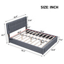 Queen Size Upholstered Bed with Hydraulic Storage System and LED Light, Gray - Supfirm