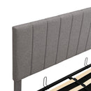 Queen size Upholstered Platform bed with a Hydraulic Storage System - Gray - Supfirm
