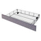 Queen Size Upholstered Platform Bed with LED Lights and 4 Drawers, Stylish Irregular Metal Bed Legs Design, Gray - Supfirm