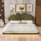 Queen Size Upholstery LED Floating Bed with PU Leather Headboard and Support Legs,Green - Supfirm