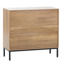 Rustic Accent Storage Cabinet with 2 Rattan Doors, Mid Century Natural Wood Sideboard Furniture for Living Room - Supfirm
