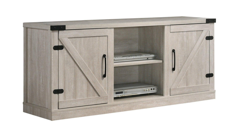 Salma Dusty Gray 58" Wide TV Stand with 2 Open Shelves and 2 Cabinets - Supfirm