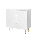Sideboard Buffet Cabinet with Storage Modern Storage Cabinets with 2 Doors with Handle for Living Room Dining Room Entryway, White - Supfirm